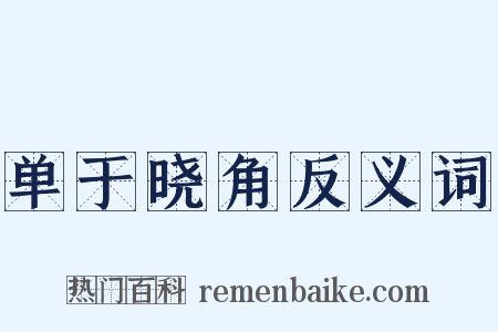 单于晓角反义词是什么意思的图片